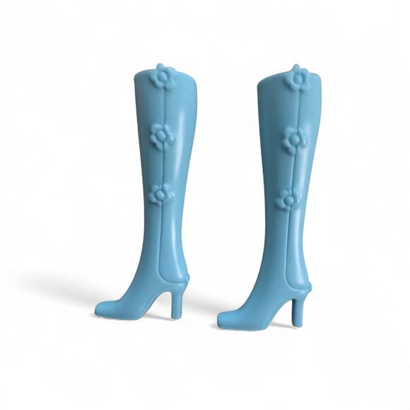 Pre-owned Barbie Blue Tall High Heel Boots Purses Galore Teresa B0337 56679 - Picture 1 of 4